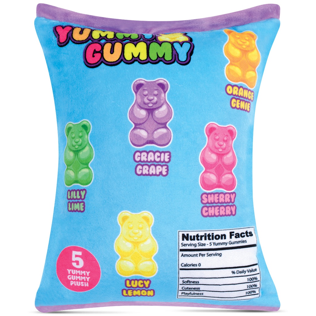 Yummy Gummies Packaging Strawberry Scented Fleece Plush | Iscream